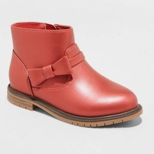 Cat & Jack Toddler Girls Red Harmony Bow Booties